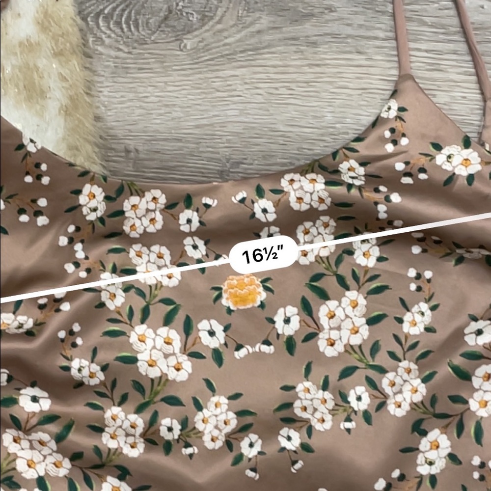 NBD revolve floral tan Satin Frieda Dress - Picture 6 of 7